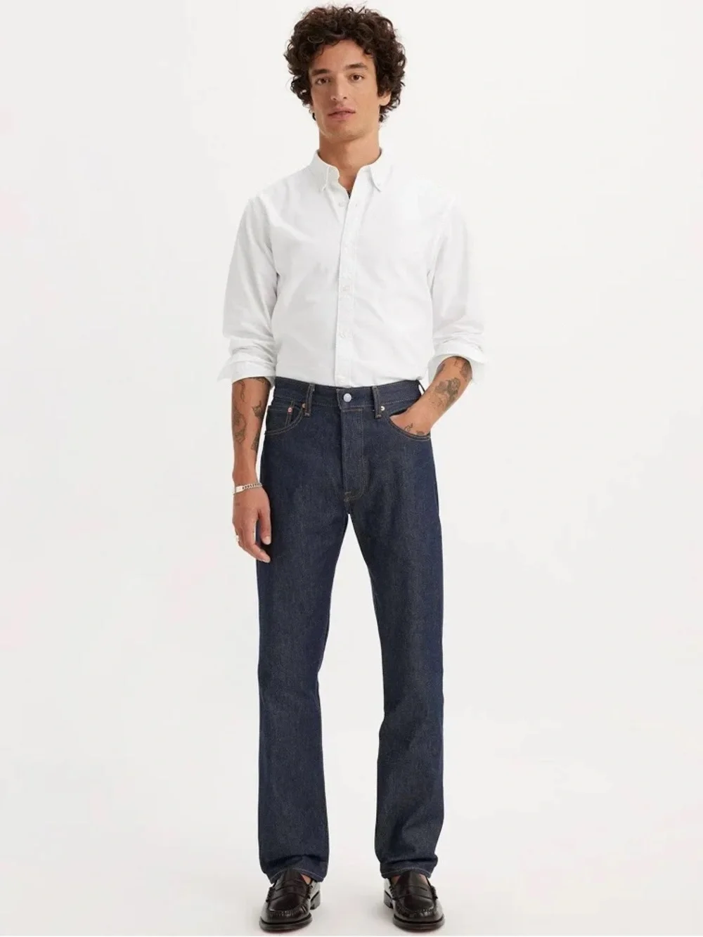 Levi's 501 Original Jeans Mens 34x32 Indigo Blue NEW Shrink-to-Fit Button Fly